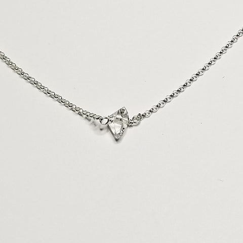 Herkimer diamond necklace - 14k yellow gold filled