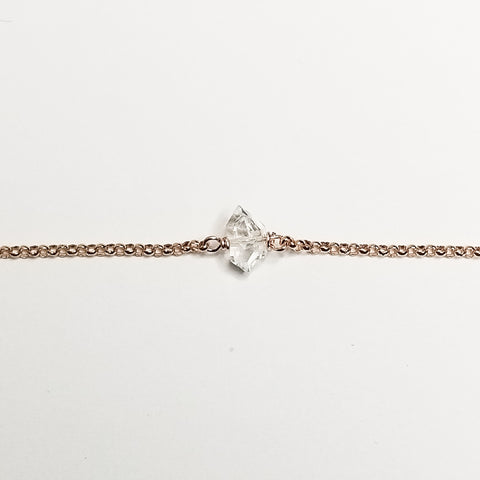 Herkimer diamond bracelet - sterling silver