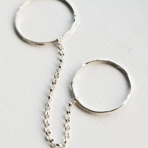 Droplet ring stack - sterling silver