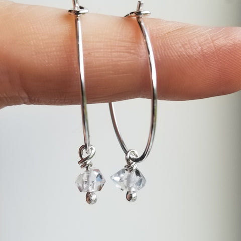 Sterling Silver White Diamond Earrings