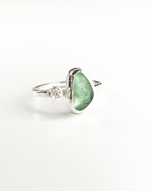 Beach glass ring - size 6