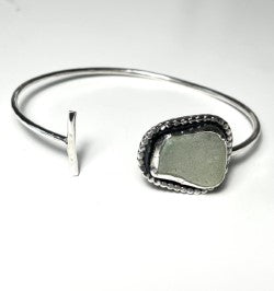 Beachglass cuff bracelet