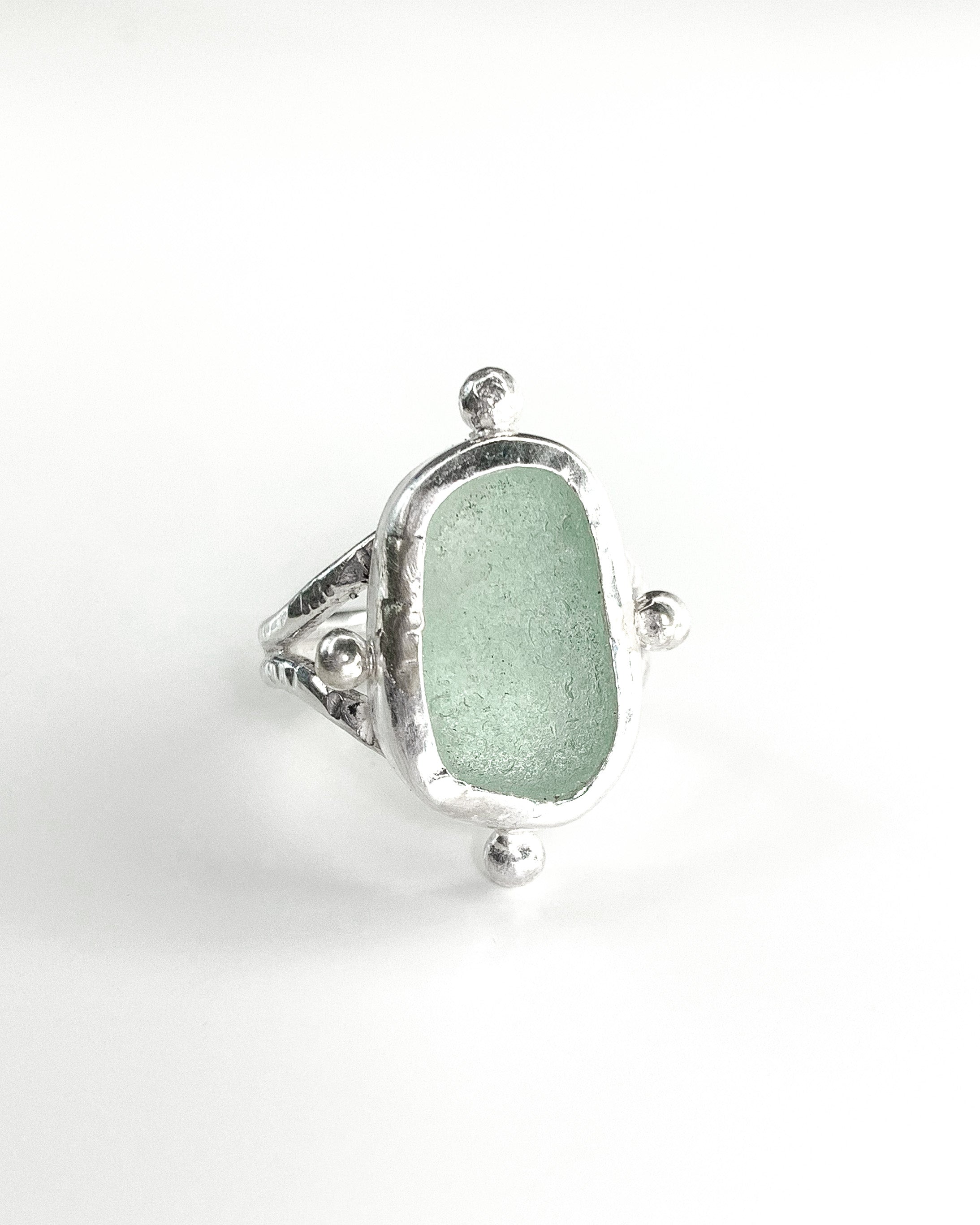 Beach glass ring - size 8
