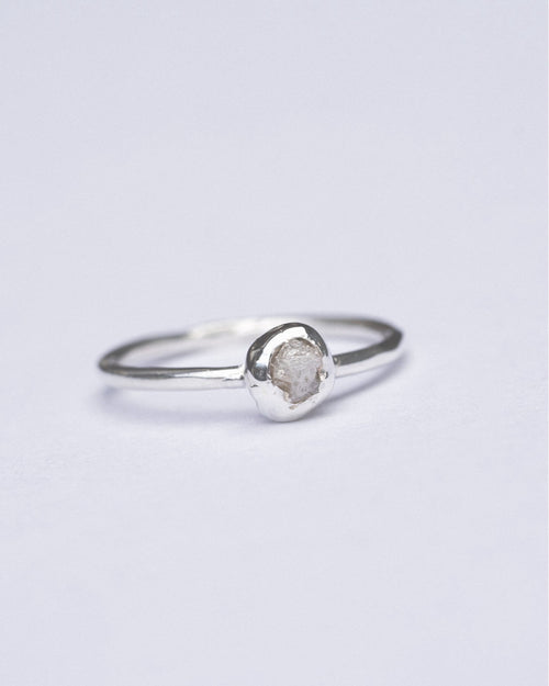 Sterling Silver White Diamond Ring