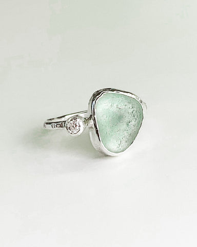 Beach glass ring - size 8.5