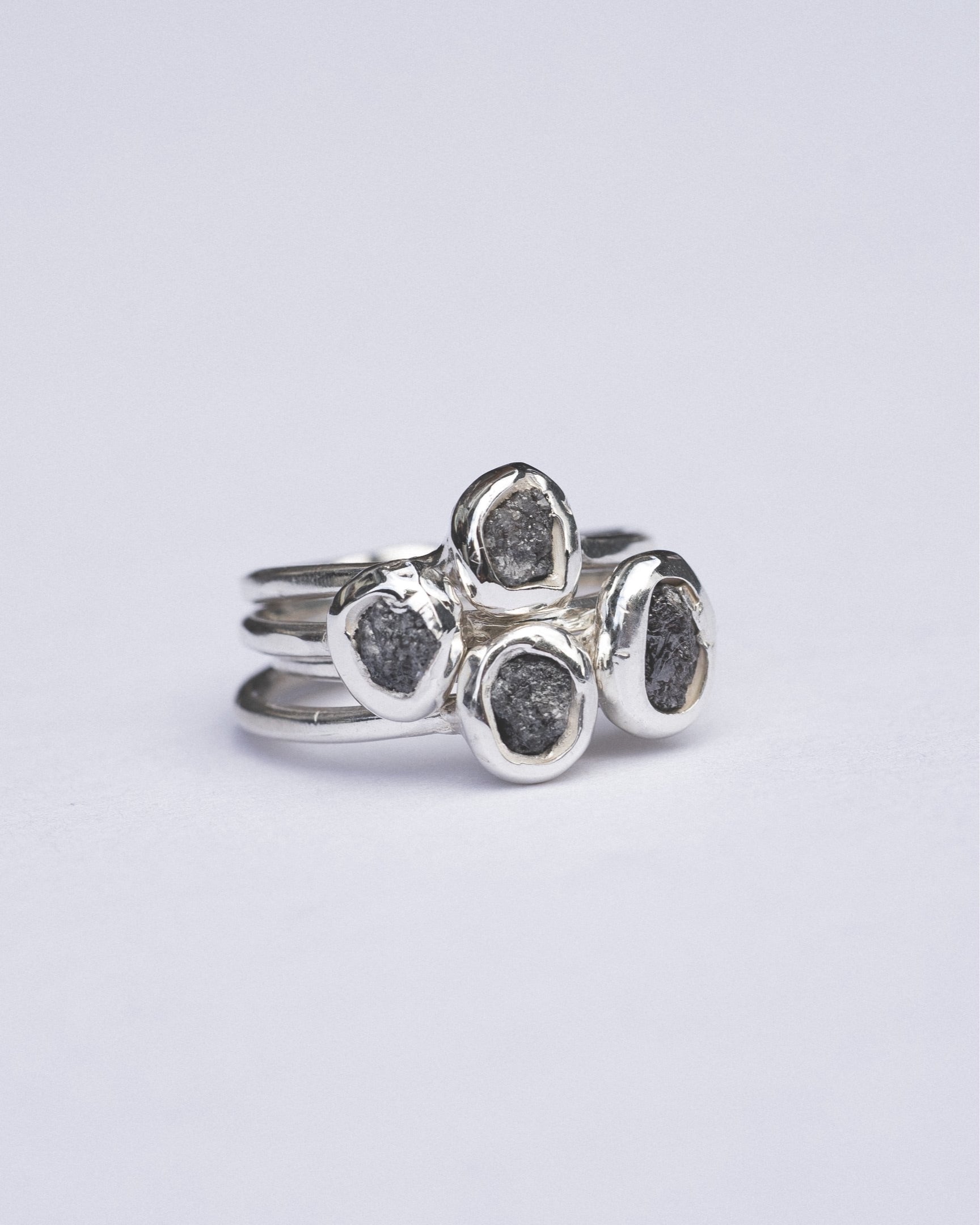 Sterling Silver Black Diamond Ring