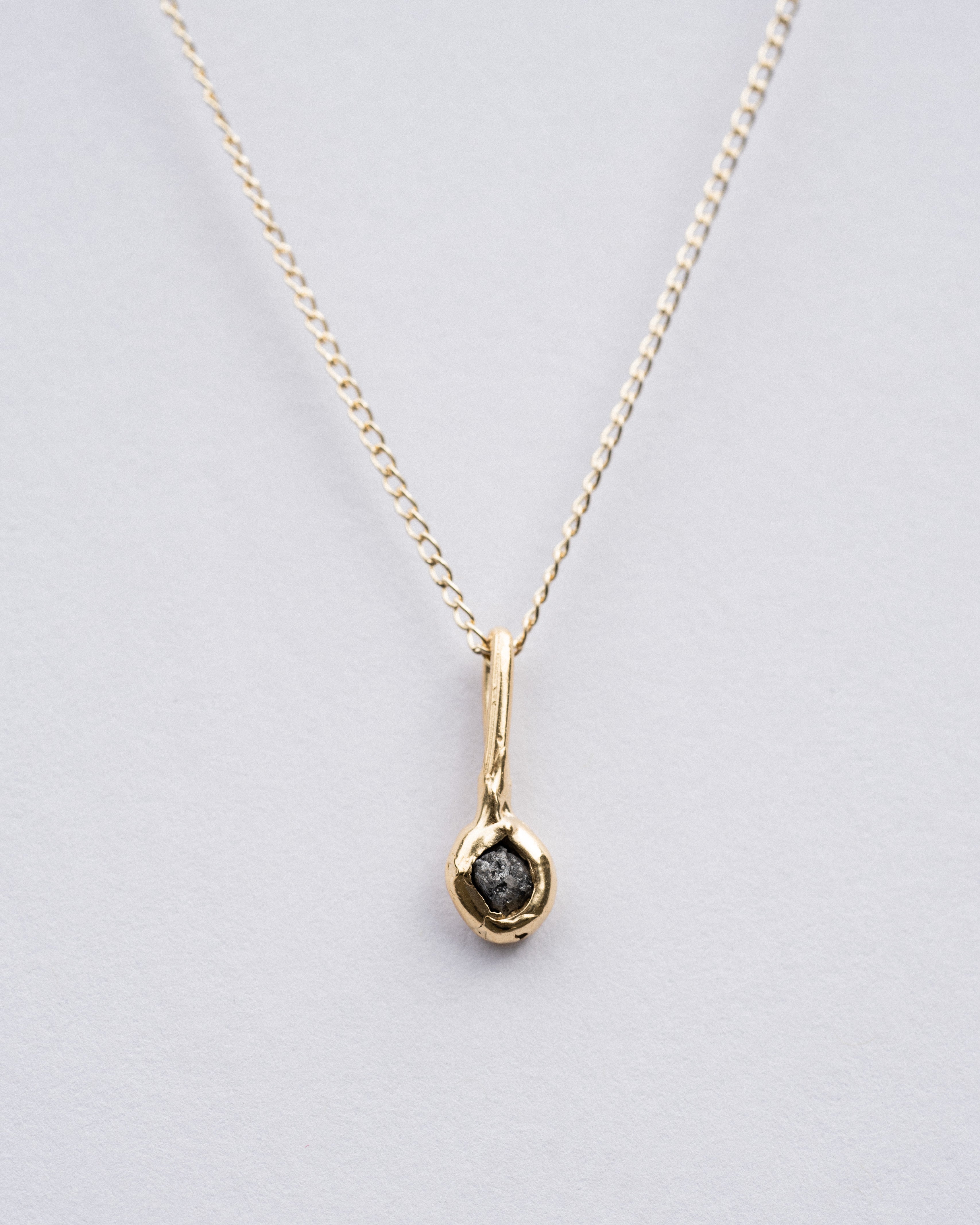 Gold Black Diamond Necklace