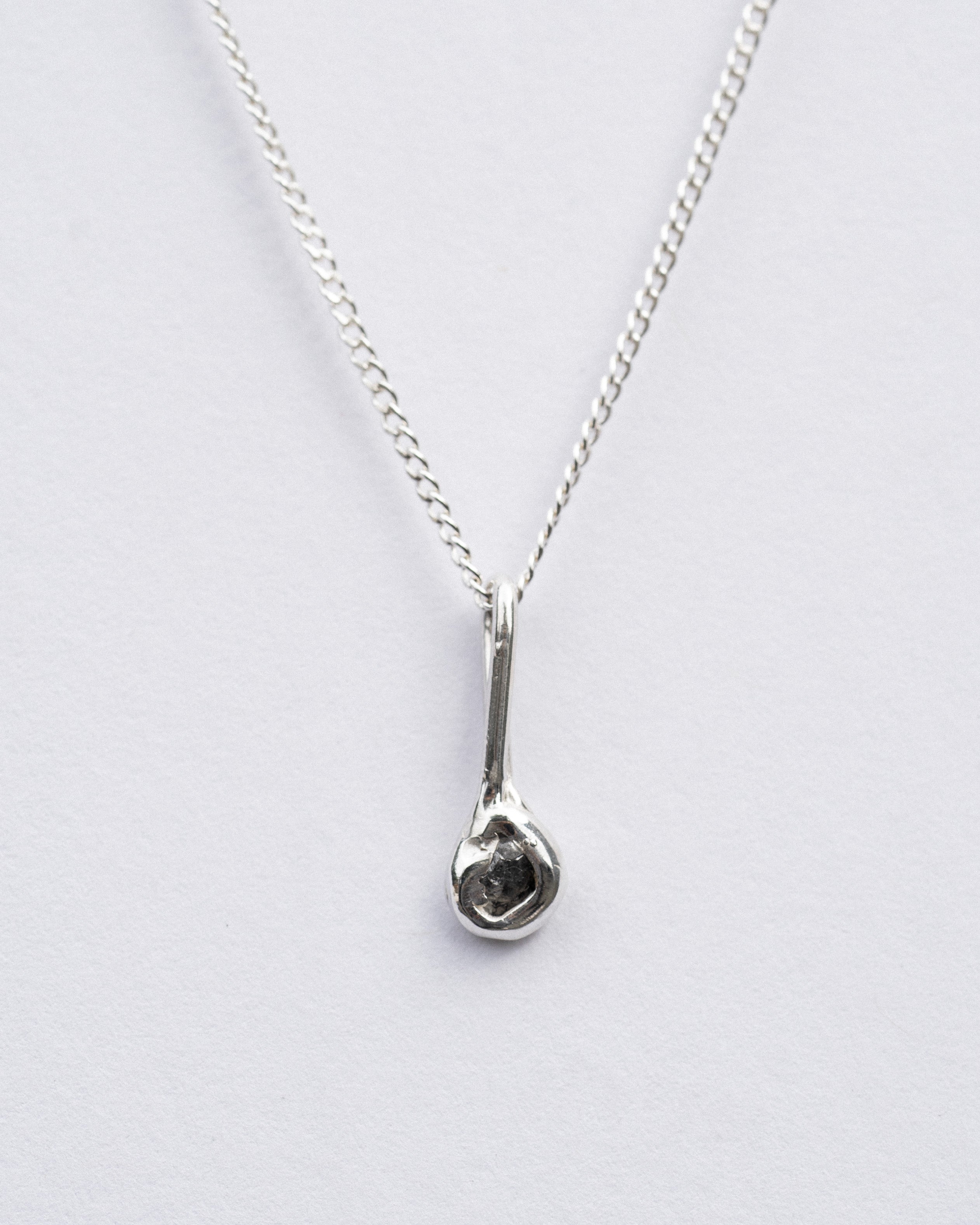 Sterling Silver Black Diamond Necklace