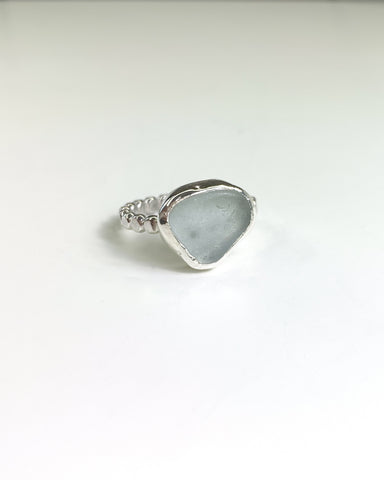 Beach glass ring - size 8