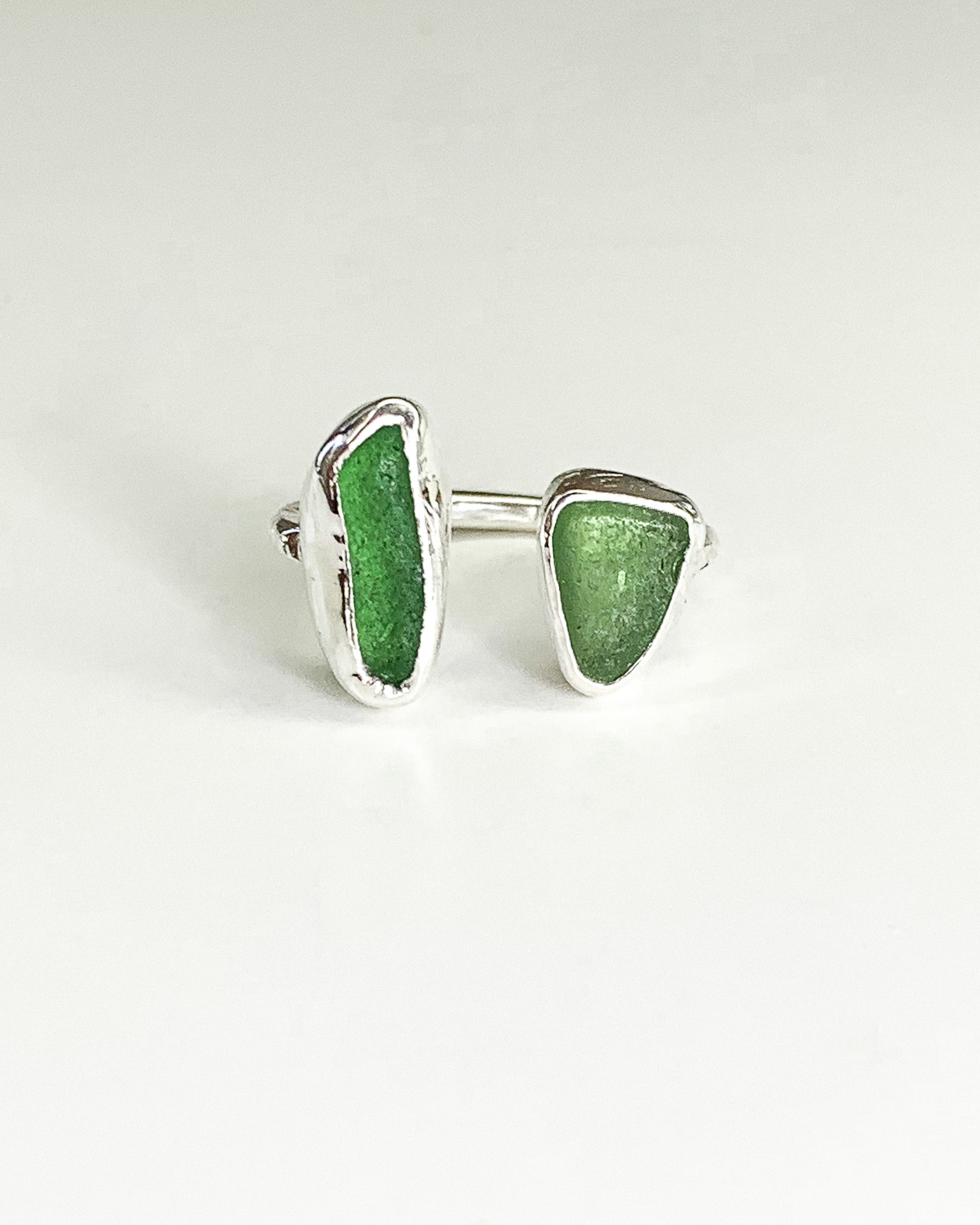 Beach glass ring - size 8-8.5