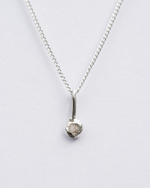 Sterling Silver White Diamond Necklace